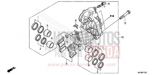 LEFT FRONT BRAKE CALIPER (VFR800FH) VFR800FH de 2017